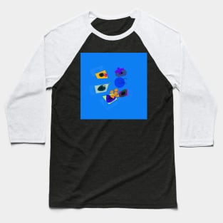 Blue Abstraction Baseball T-Shirt